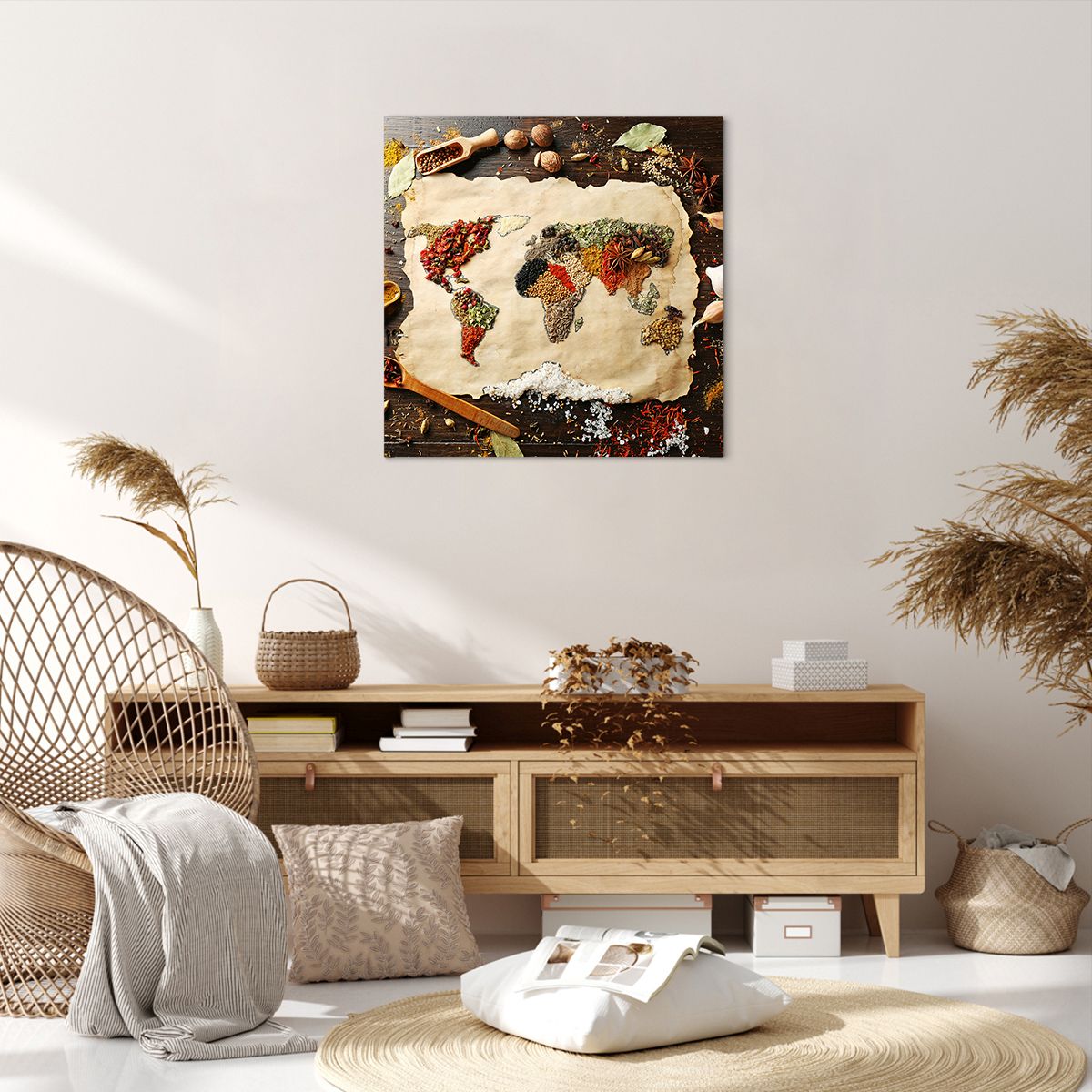 Obraz Na Płótnie - Mapa Przyprawy  - 60X60 Cm - Ac60X60-2832