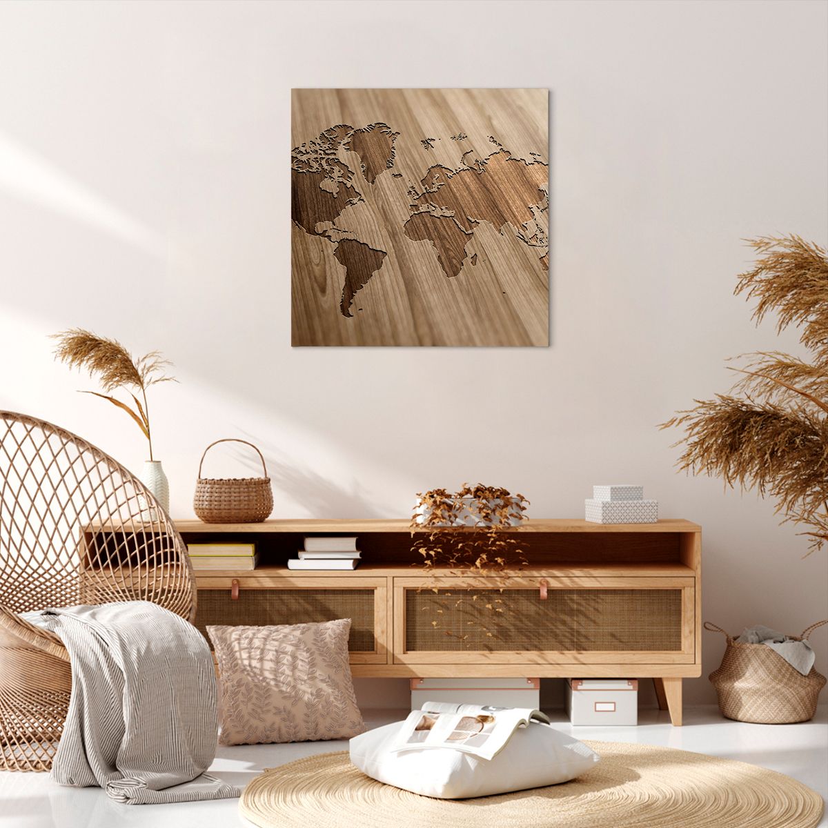 Obraz Na Płótnie - Mapa Kontynent - 60X60 Cm - Ac60X60-3042