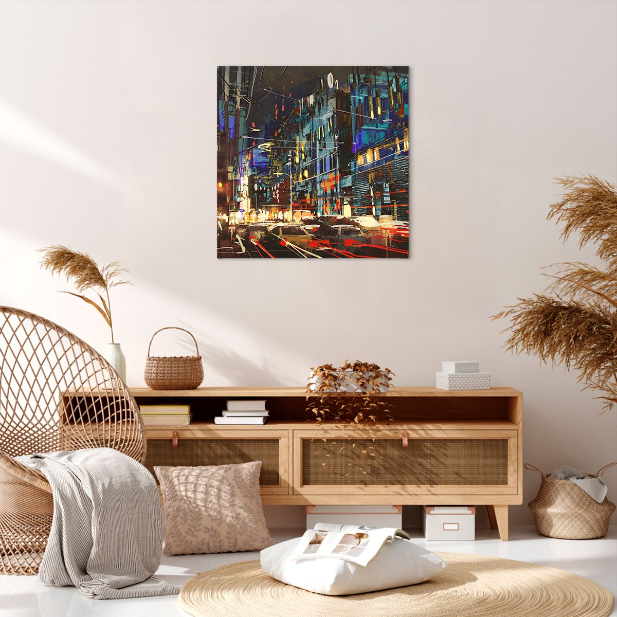 Obraz Na Płótnie - Miasto Centrum Auto - 60X60 Cm - Ac60X60-3787