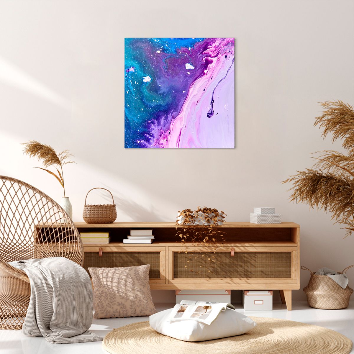 Obraz Na Płótnie - Kompozycja Błekit - 60X60 Cm - Ac60X60-3824