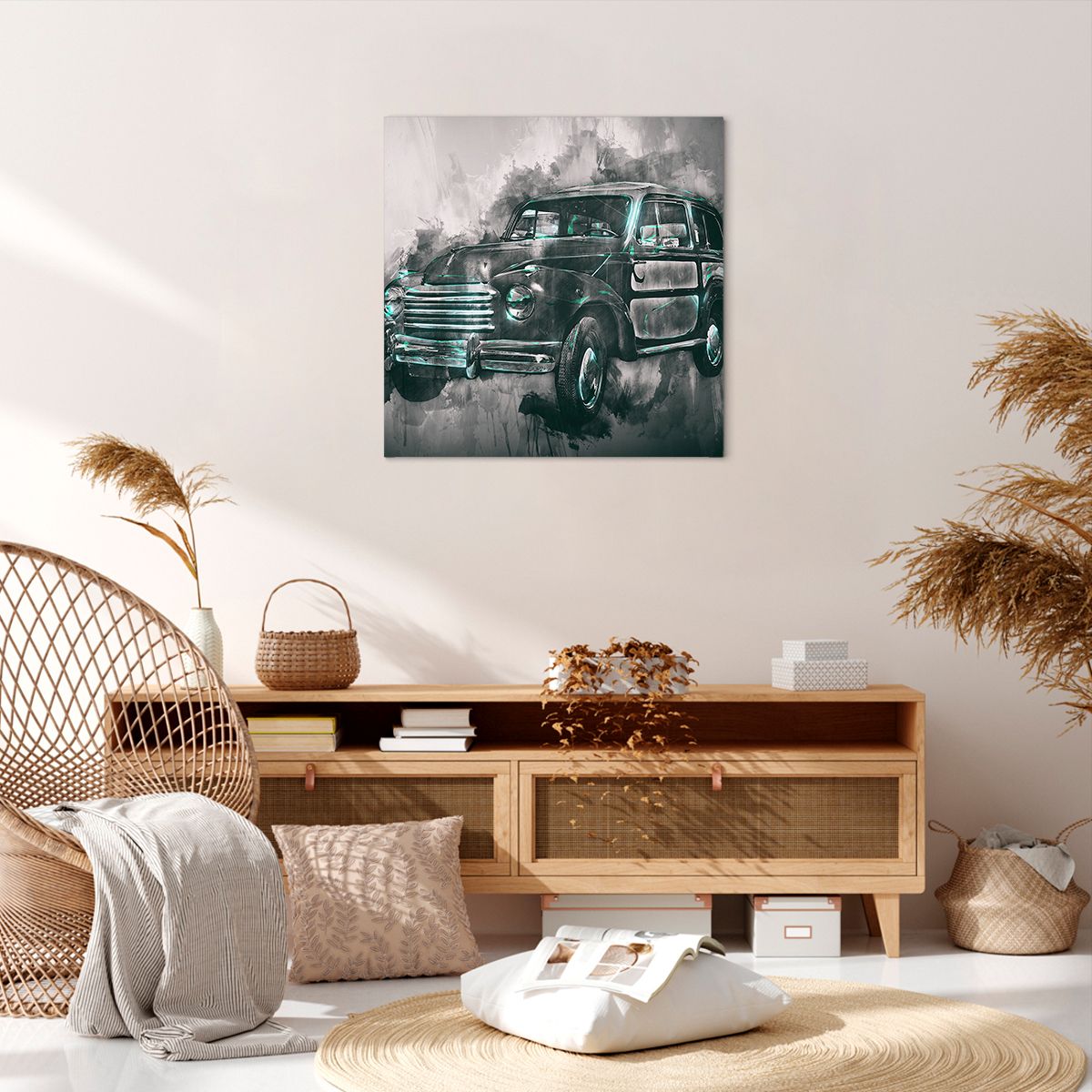 Obraz Na Płótnie - Samochód Retro  - 60X60 Cm - Ac60X60-3834