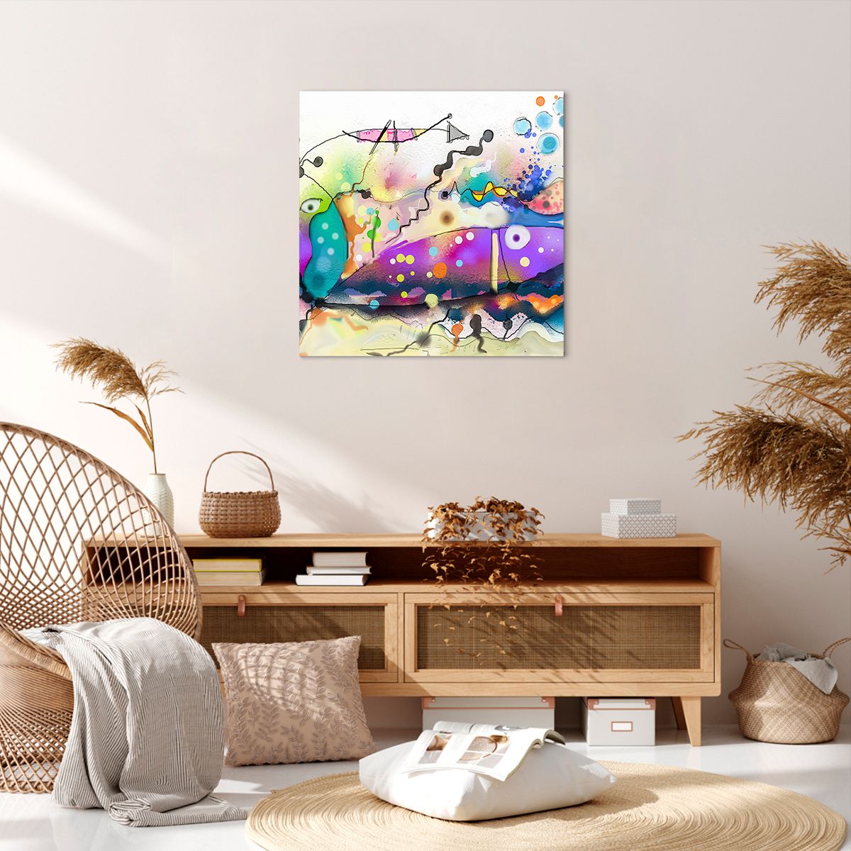 Obraz Na Płótnie - Ryby Pastele  - 60X60 Cm - Ac60X60-4096