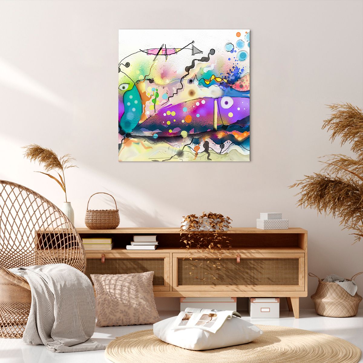 Obraz Na Płótnie - Ryby Pastele  - 70X70 Cm - Ac70X70-4096