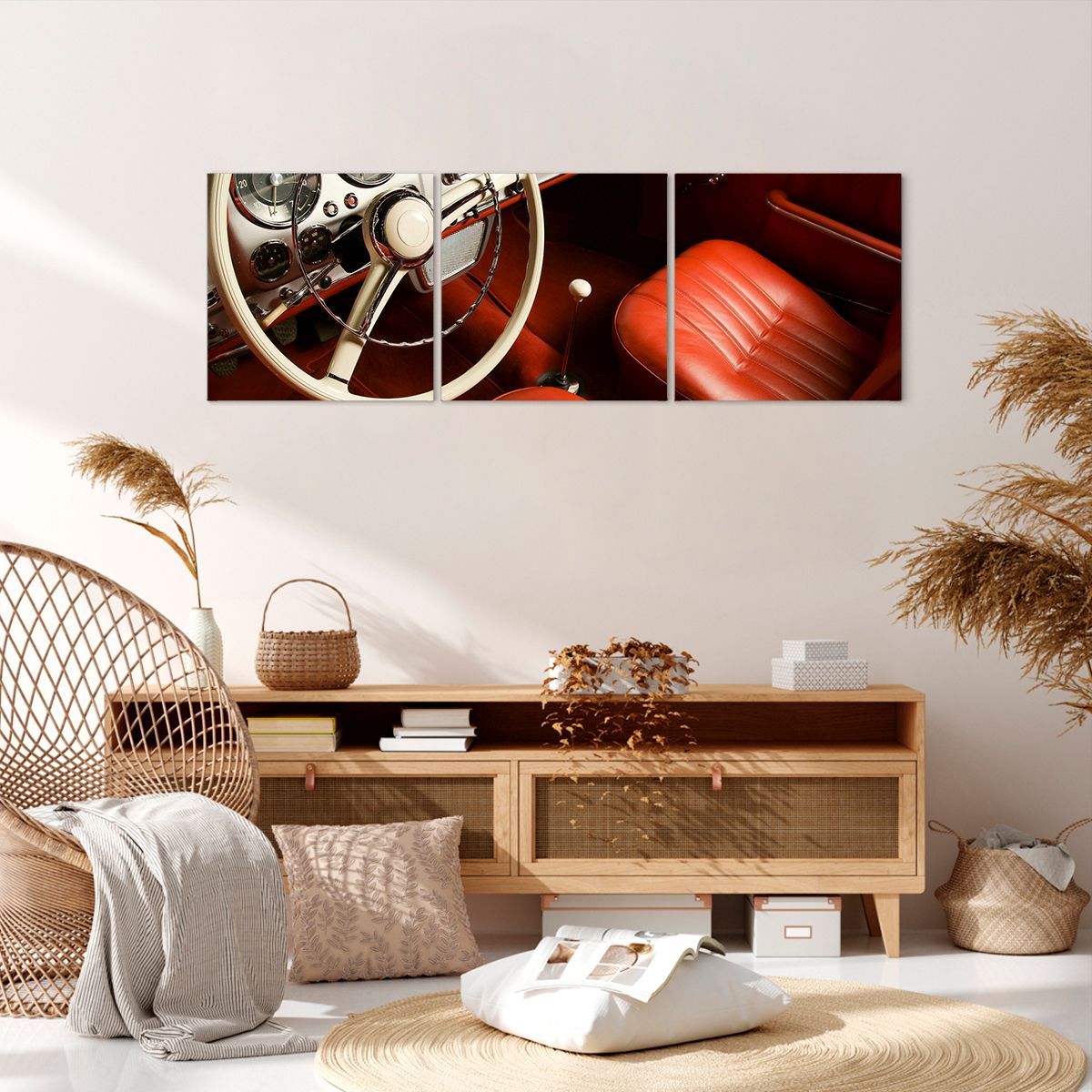 Obraz Na Płótnie - Samochód Retro - 120X40 Cm - Ca120X40-0149