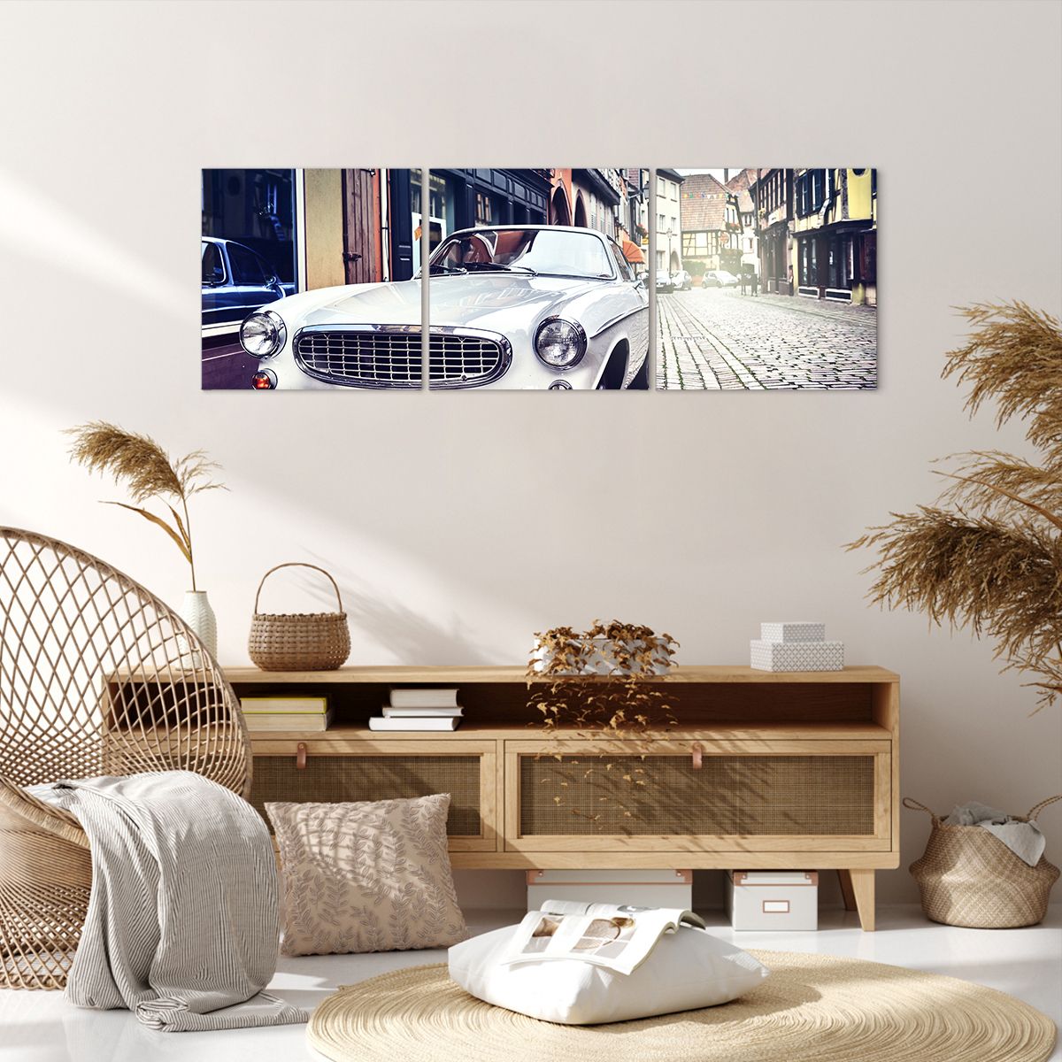 Obraz Na Płótnie - Samochód Uliczka - 120X40 Cm - Ca120X40-3677