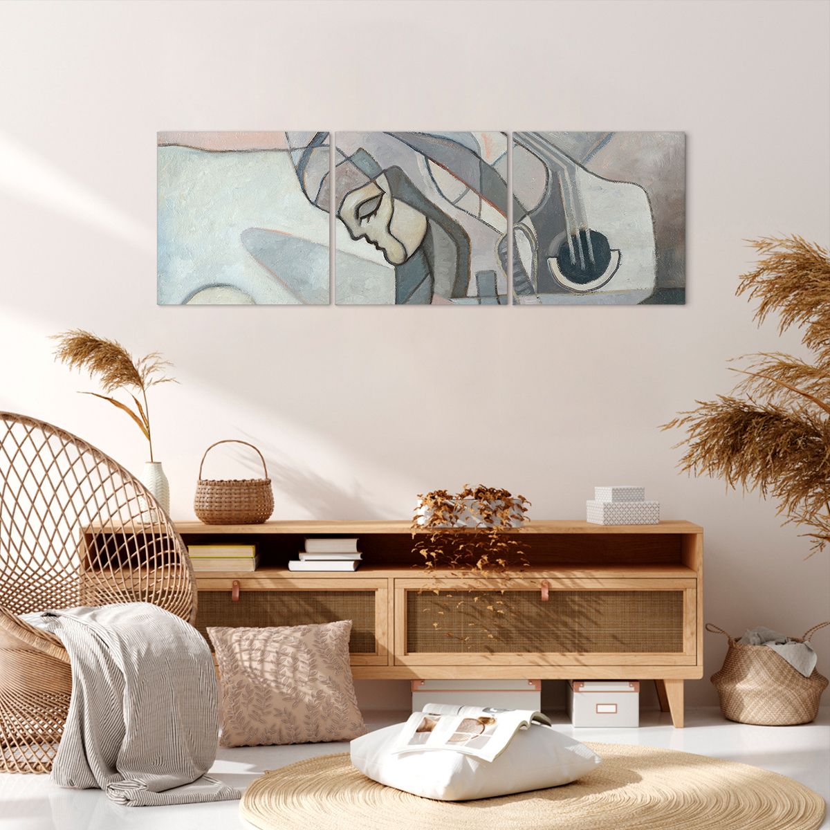 Obraz Na Płótnie - Kobieta Gitara  - 120X40 Cm - Ca120X40-3739