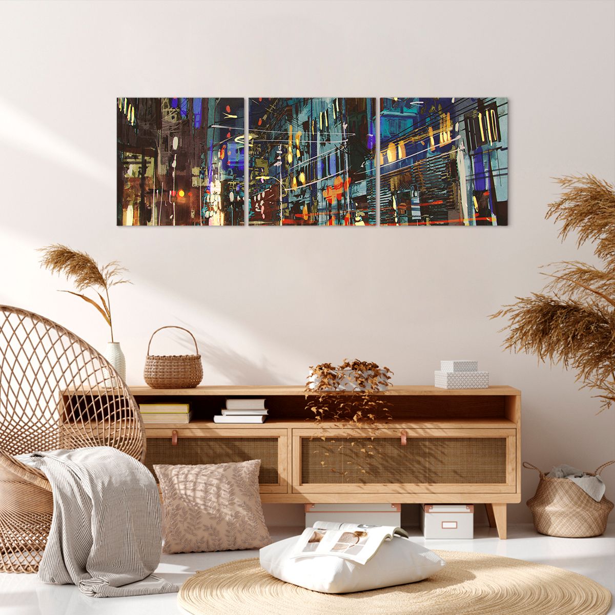 Obraz Na Płótnie - Miasto Centrum Auto - 120X40 Cm - Ca120X40-3787