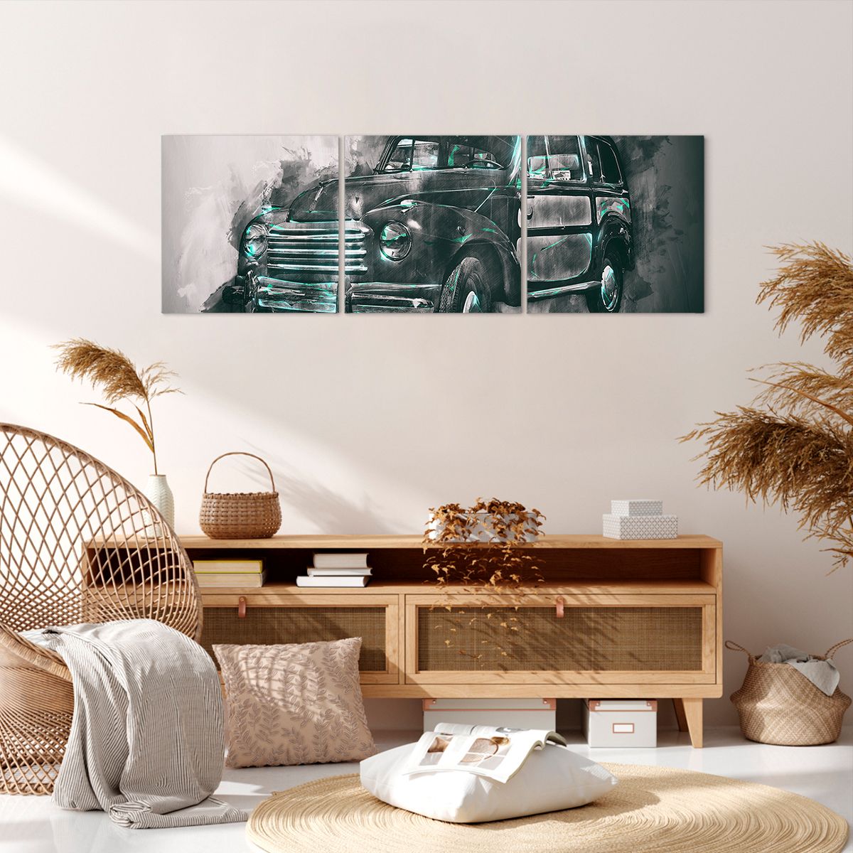 Obraz Na Płótnie - Samochód Retro  - 120X40 Cm - Ca120X40-3834