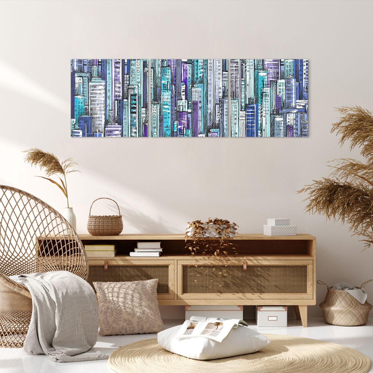 Obraz Na Płótnie - Drapacze Chmur - 120X40 Cm - Ca120X40-3857