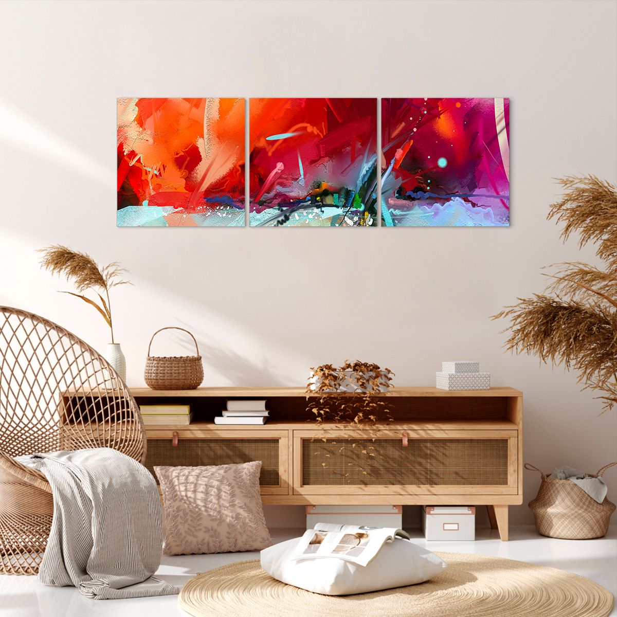 Obraz Na Płótnie - Kompozycja Dynamika - 120X40 Cm - Ca120X40-4036