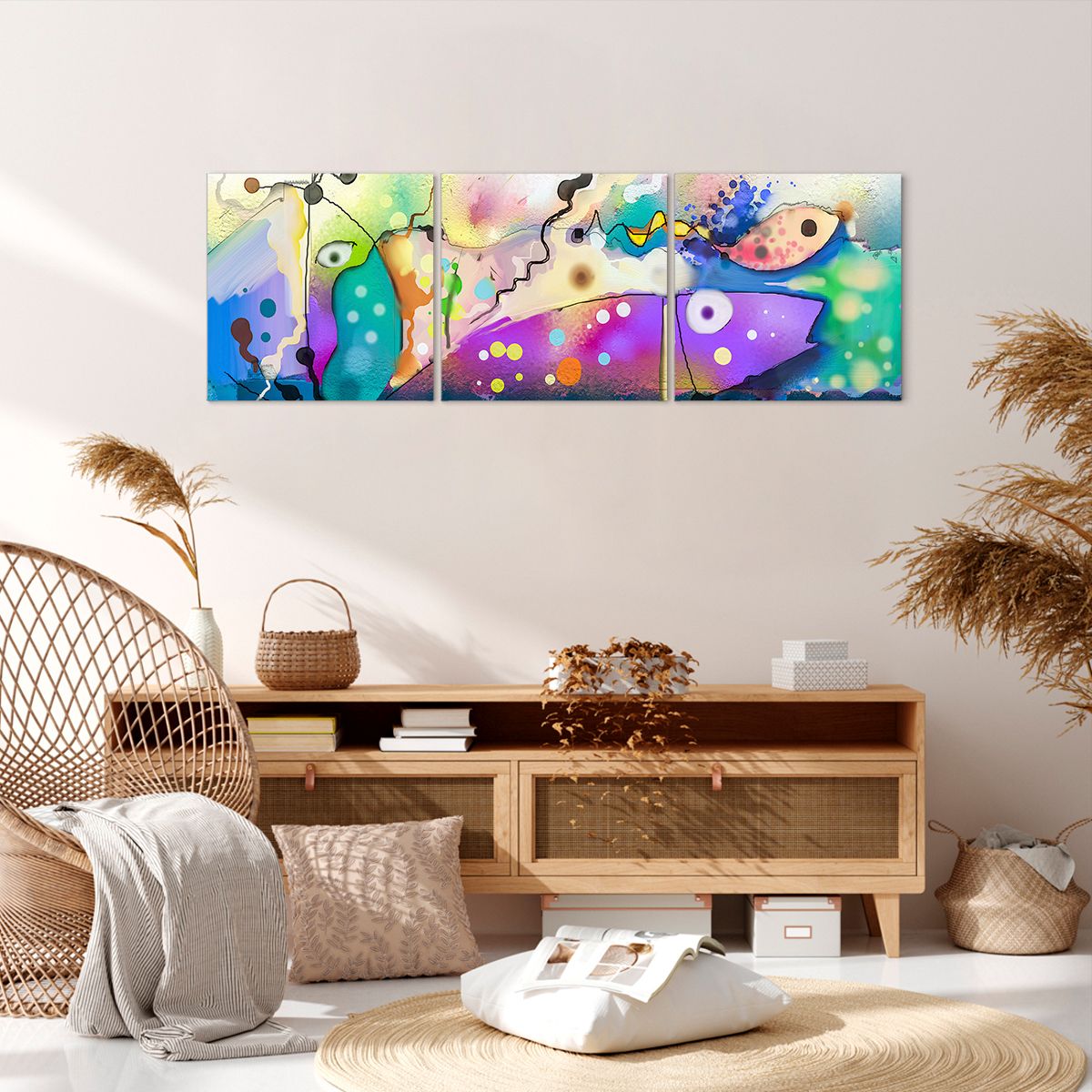 Obraz Na Płótnie - Ryby Pastele  - 120X40 Cm - Ca120X40-4096