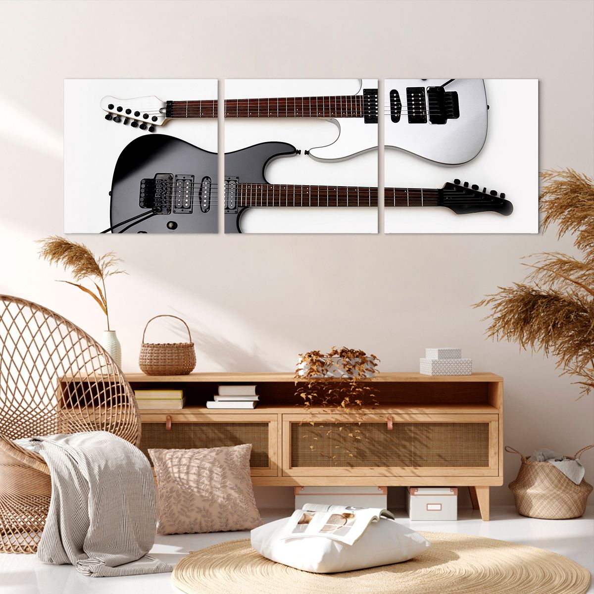 Obraz Na Płótnie - Gitara Muzyka  - 150X50 Cm - Ca150X50-0369