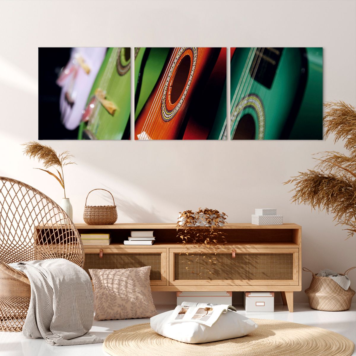 Obraz Na Płótnie - Gitara Muzyka Gra - 150X50 Cm - Ca150X50-2113