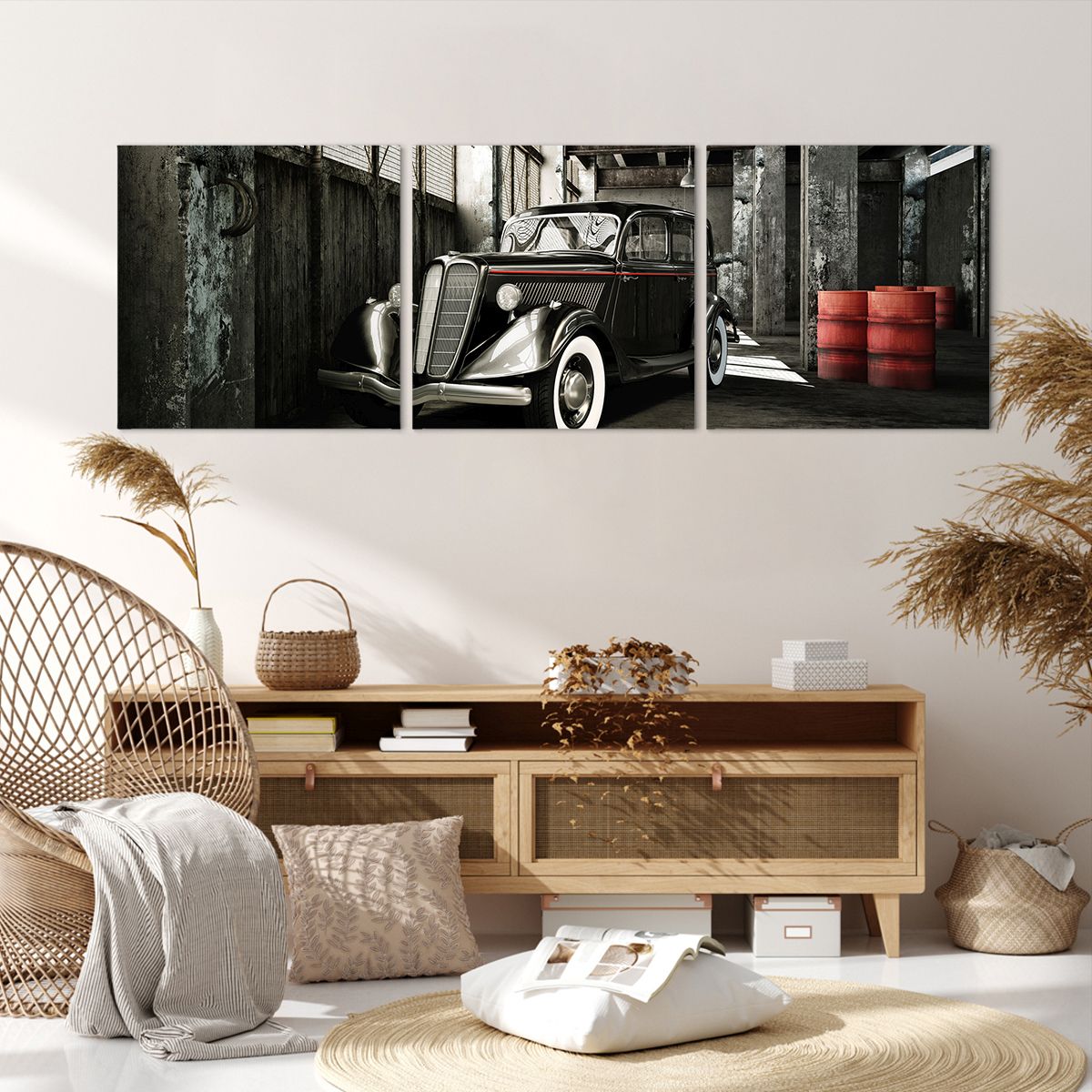 Obraz Na Płótnie - Samochód Garaż - 150X50 Cm - Ca150X50-2557