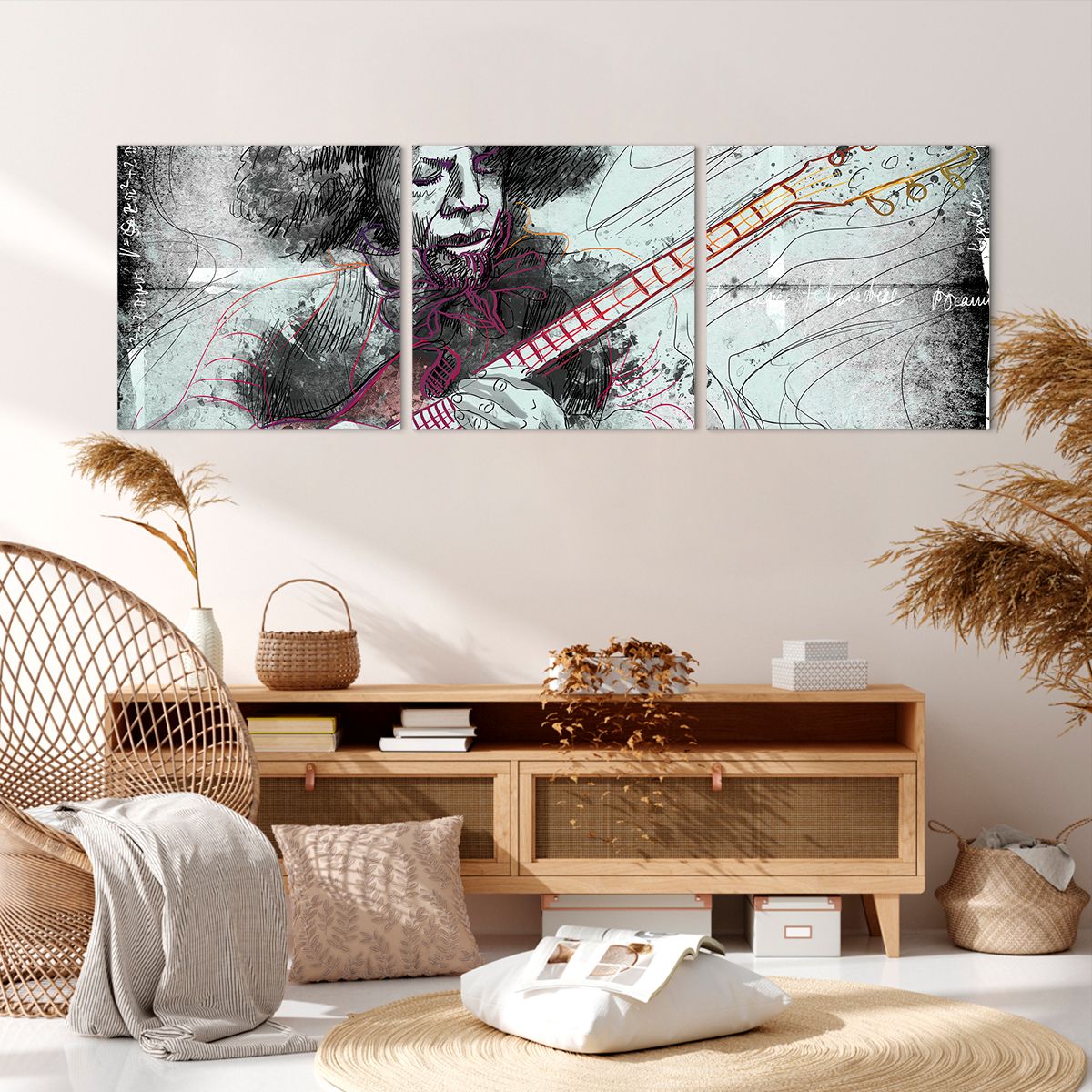 Obraz Na Płótnie - Gitara Muzyka  - 150X50 Cm - Ca150X50-2559