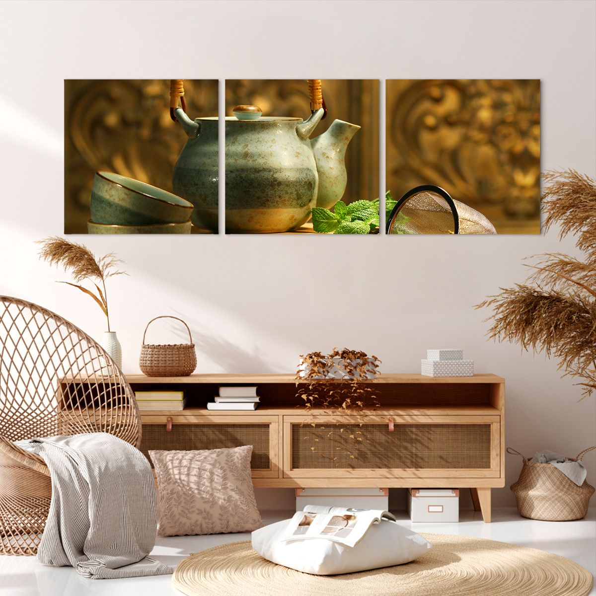 Obraz Na Płótnie - Imbryk Herbata - 150X50 Cm - Ca150X50-2628