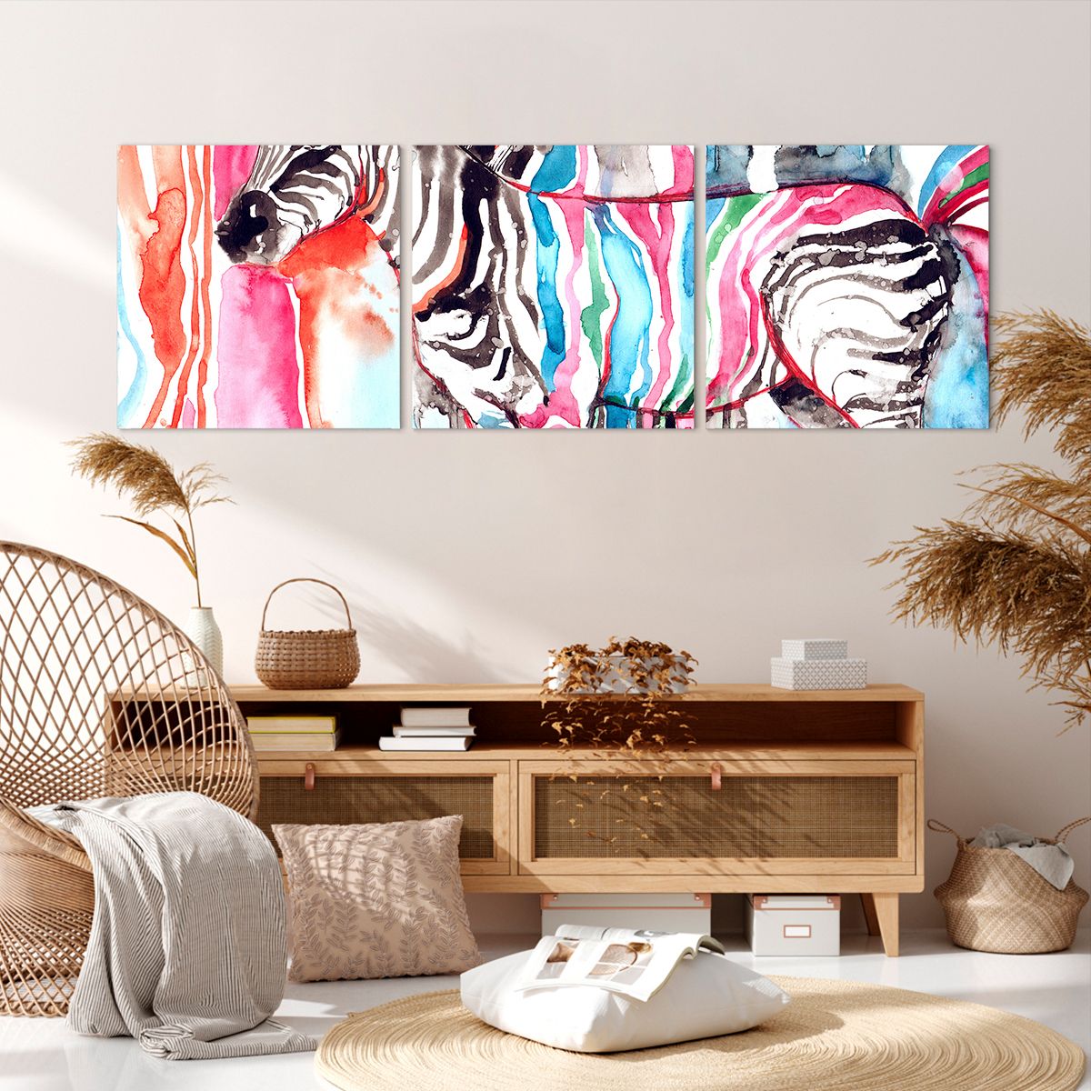 Obraz Na Płótnie - Zebra Rysunek - 150X50 Cm - Ca150X50-3075