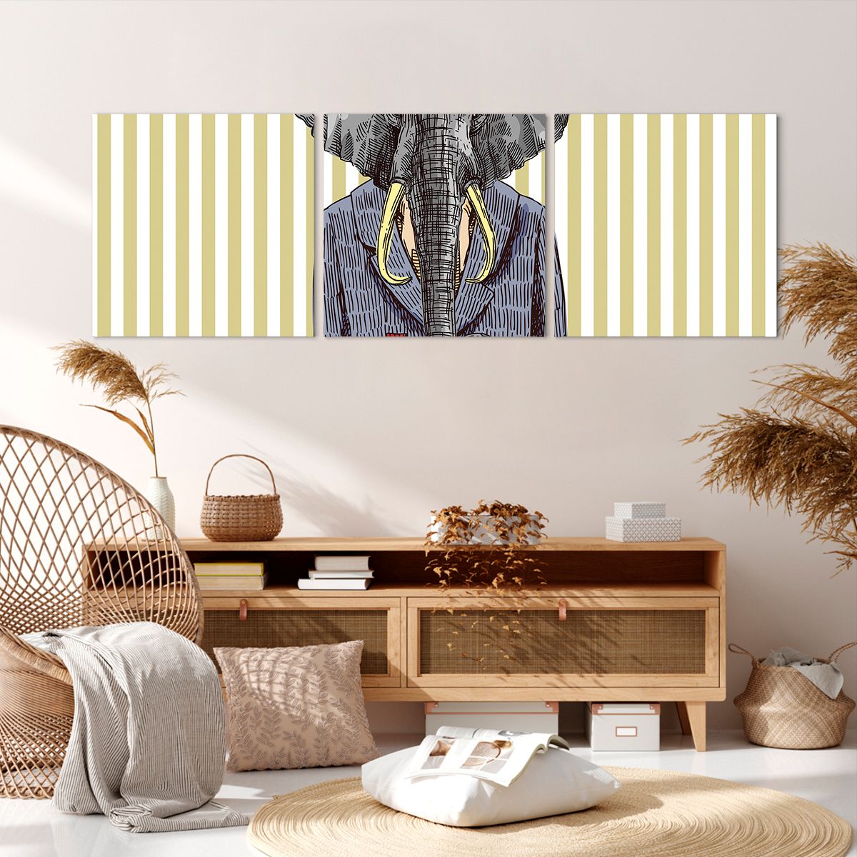 Obraz Na Płótnie - Słoń Elegant - 150X50 Cm - Ca150X50-3209