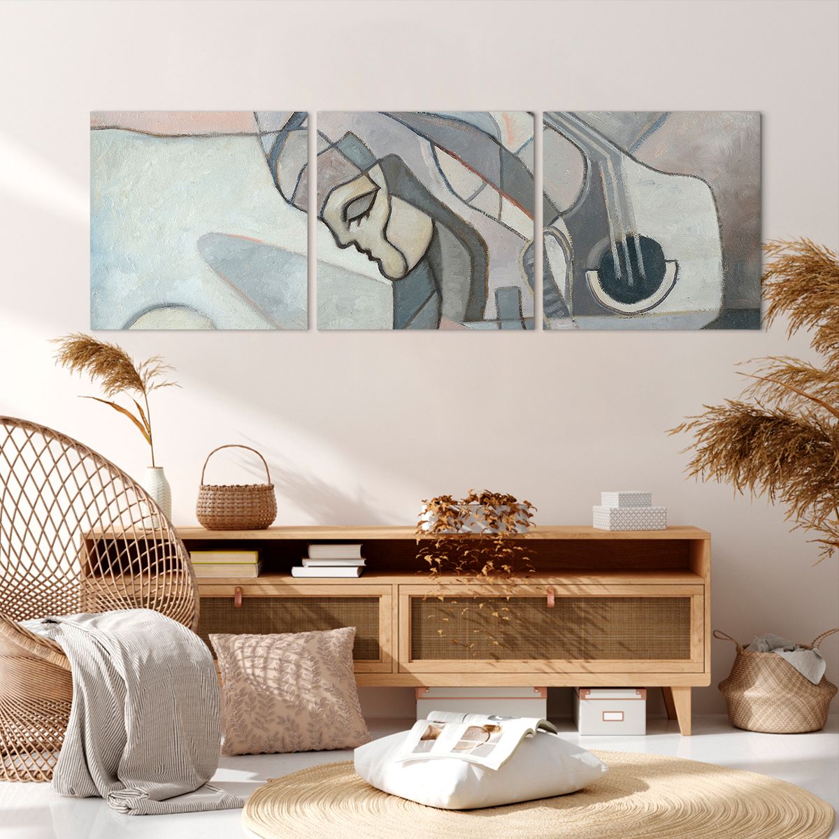 Obraz Na Płótnie - Kobieta Gitara - 150X50 Cm - Ca150X50-3739