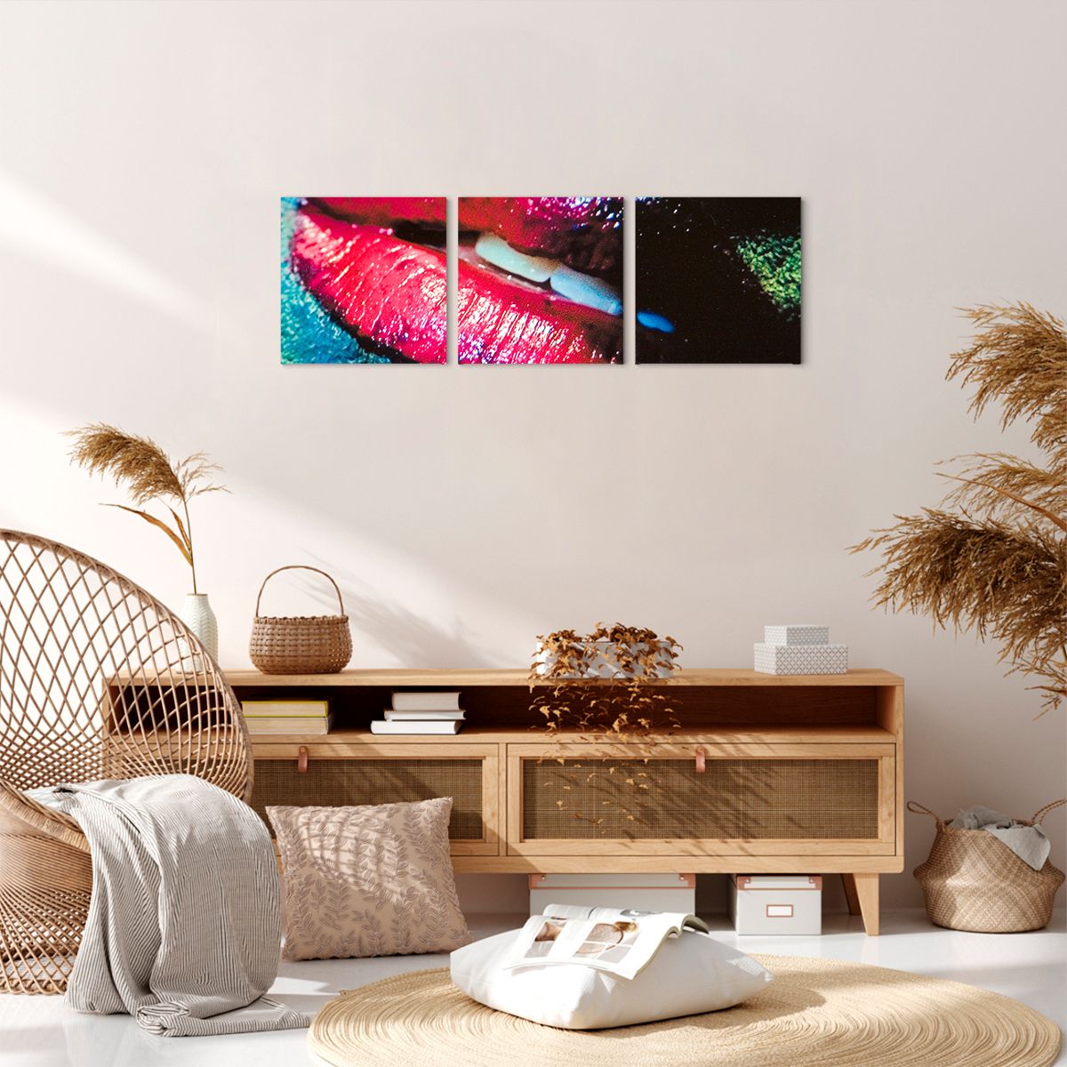 Obraz Na Płótnie - Kobieta Usta  - 90X30 Cm - Ca90X30-0231