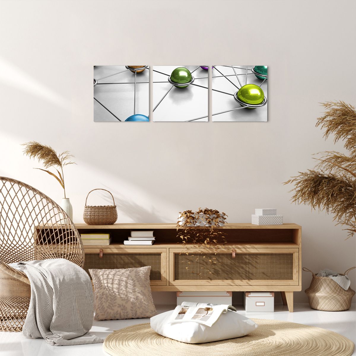 Obraz Na Płótnie - Kompozycja Kule - 90X30 Cm - Ca90X30-2659