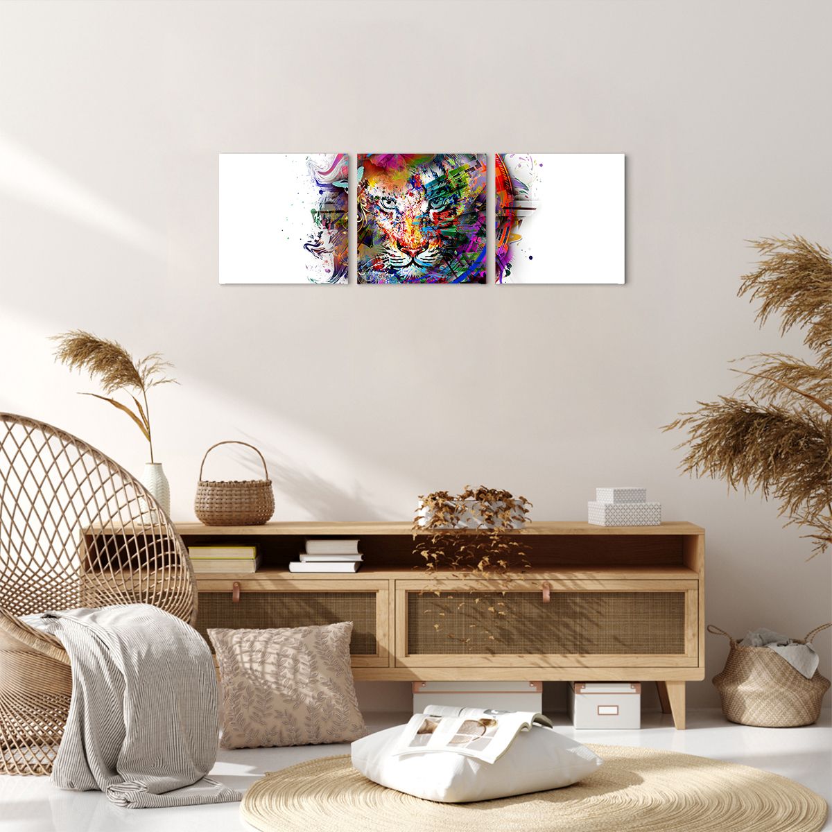 Obraz Na Płótnie - Tygrys Rysunek - 90X30 Cm - Ca90X30-2830