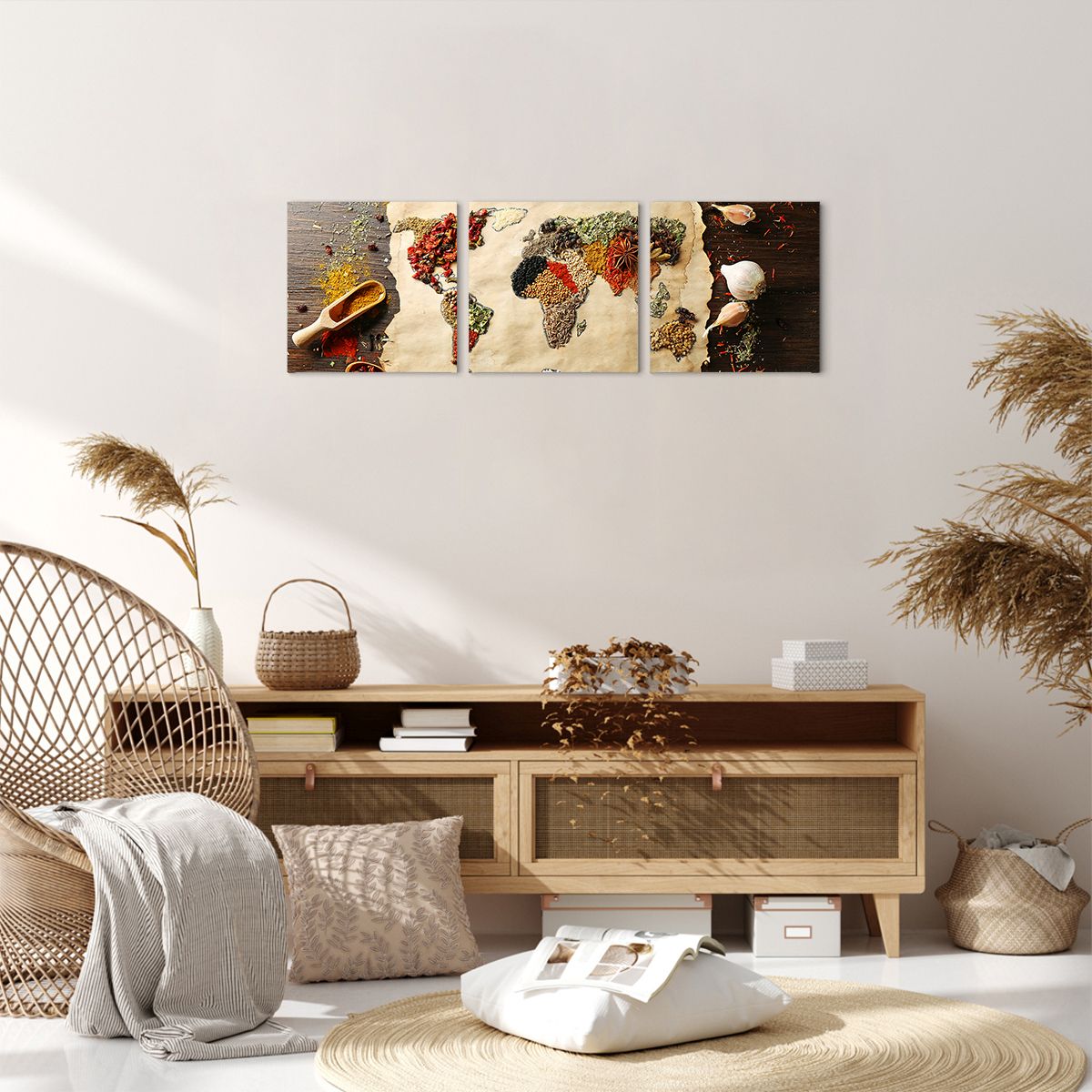 Obraz Na Płótnie - Mapa Przyprawy  - 90X30 Cm - Ca90X30-2832