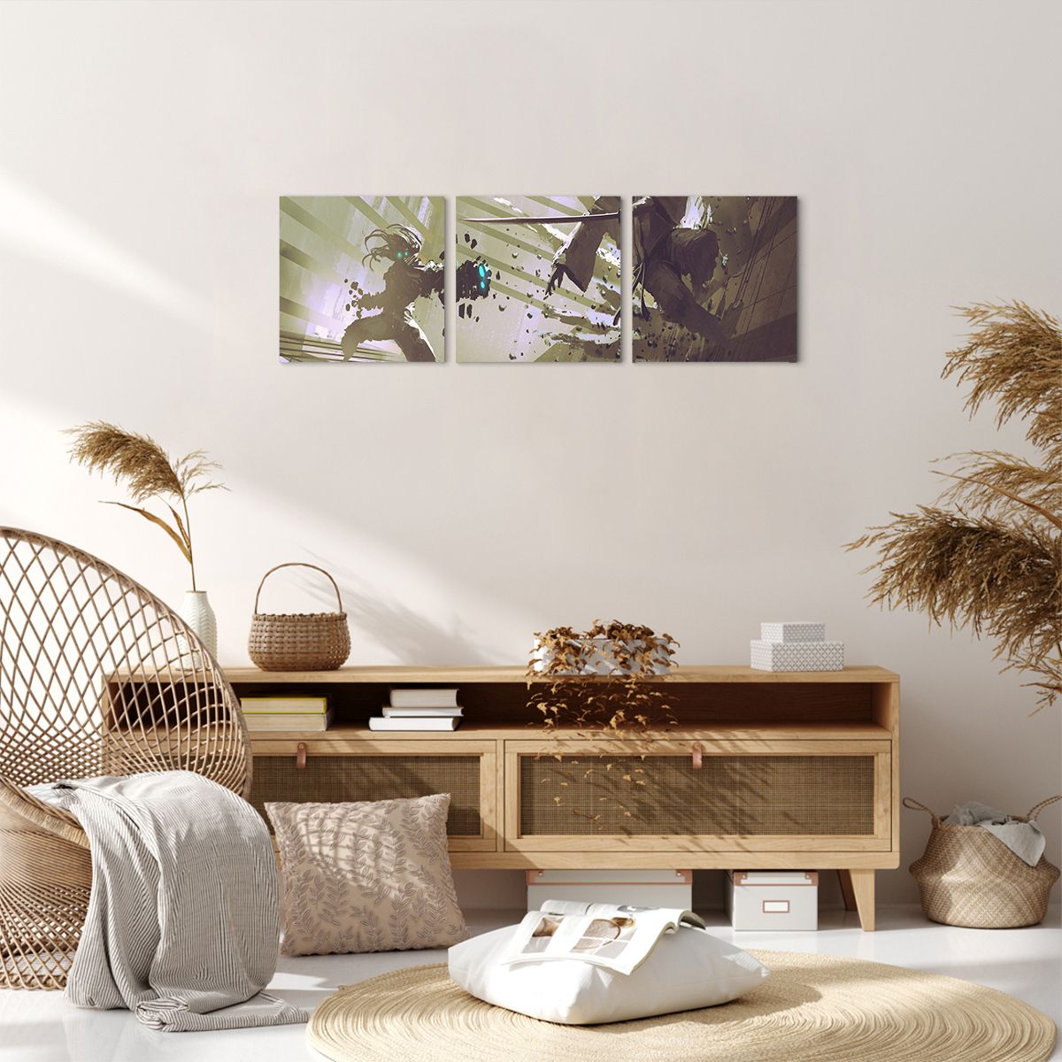 Obraz Na Płótnie - Roboty Walka - 90X30 Cm - Ca90X30-2912