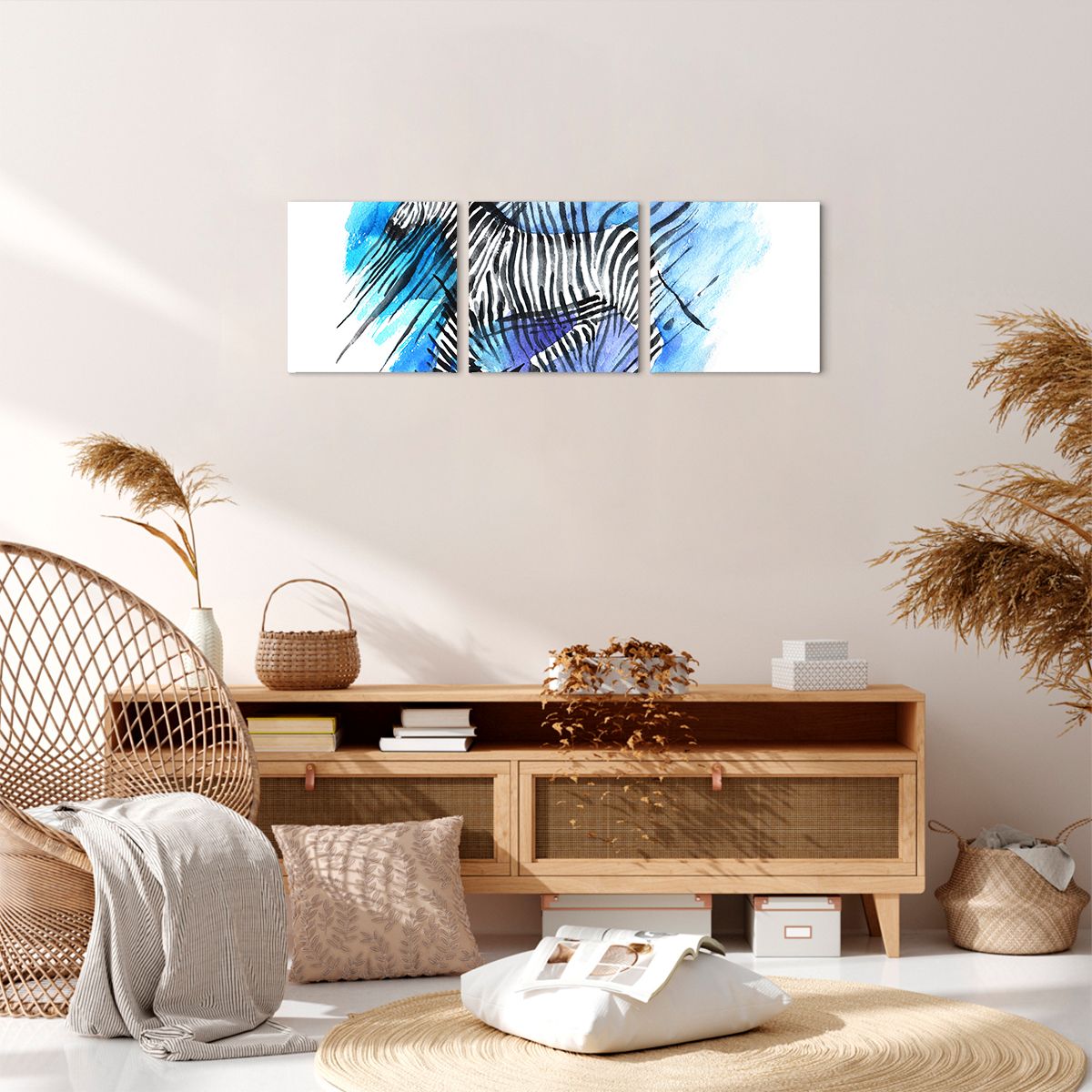 Obraz Na Płótnie - Zebra Rysunek - 90X30 Cm - Ca90X30-2986