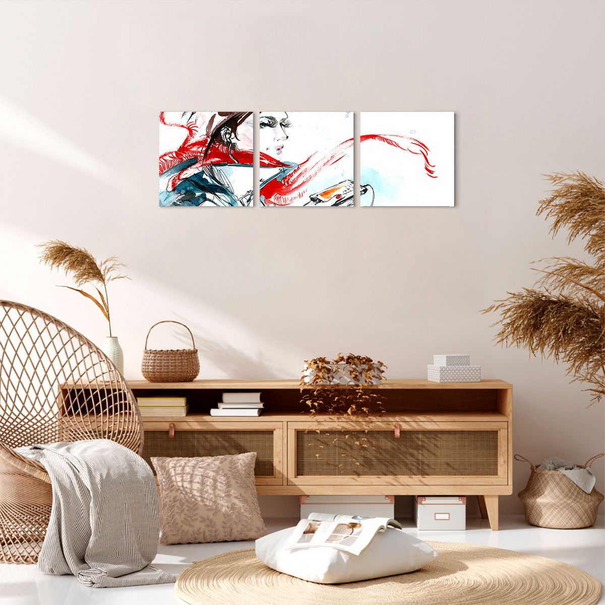 Obraz Na Płótnie - Kobieta Rysunek - 90X30 Cm - Ca90X30-3015