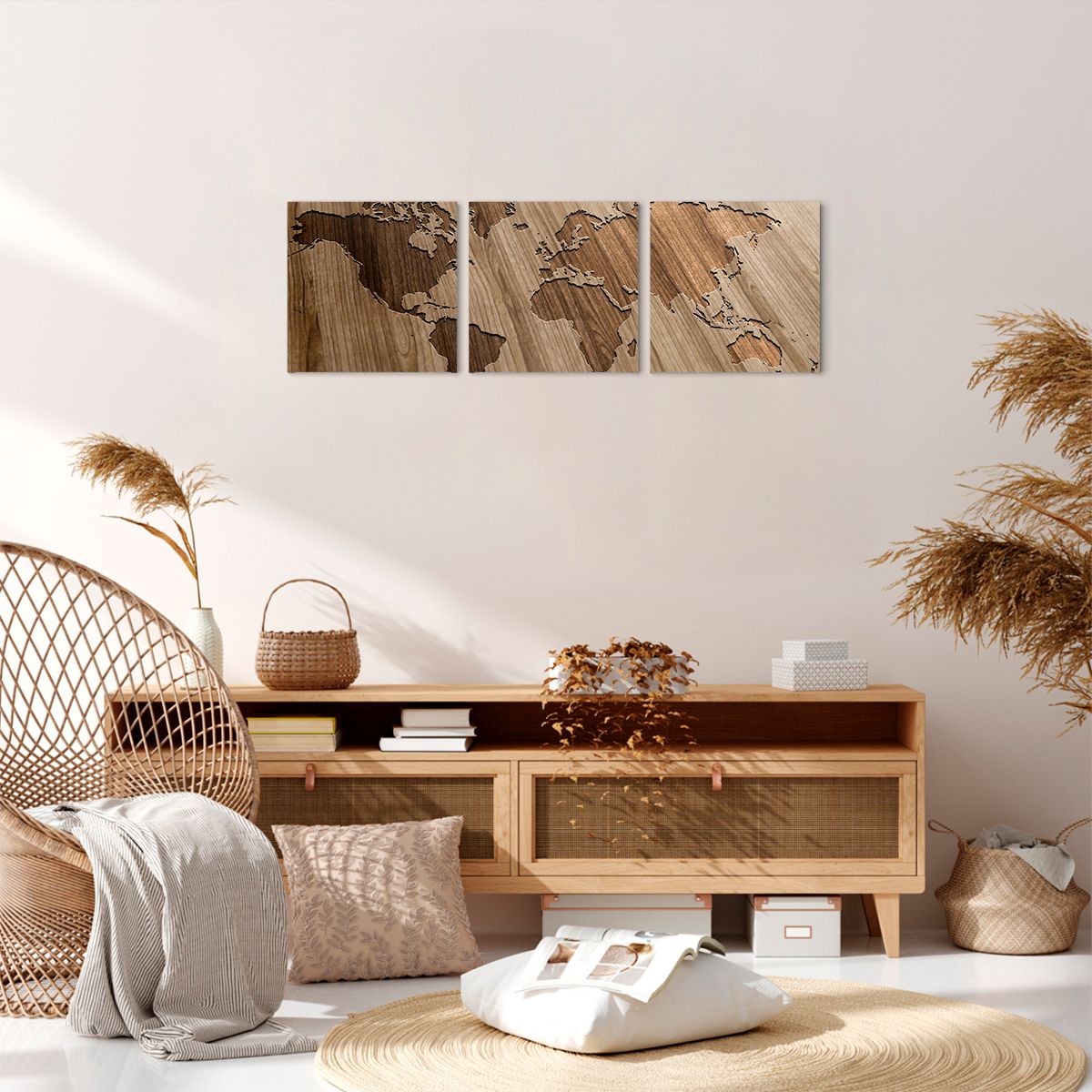 Obraz Na Płótnie - Mapa Kontynent - 90X30 Cm - Ca90X30-3042