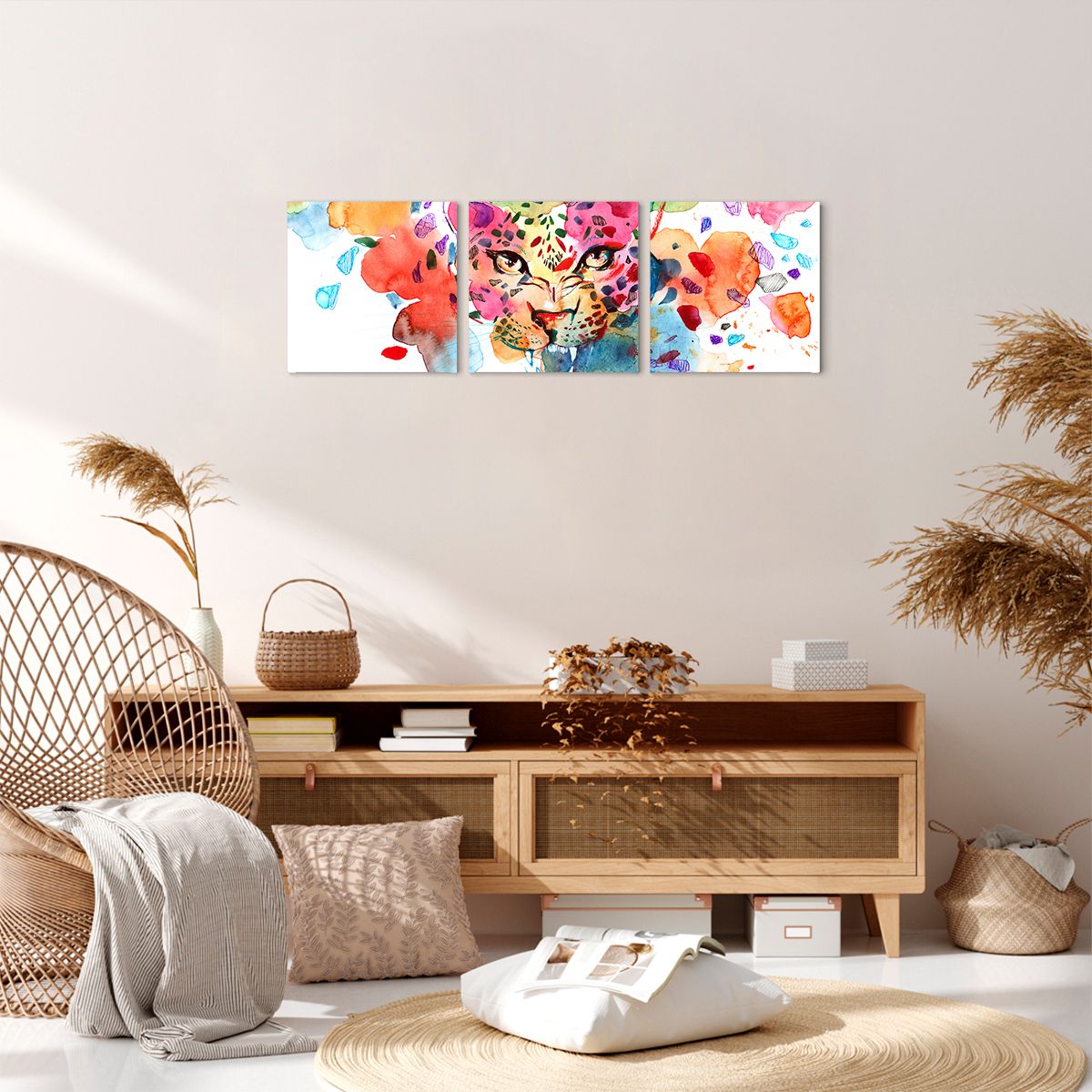 Obraz Na Płótnie - Pantera Rysunek - 90X30 Cm - Ca90X30-3068