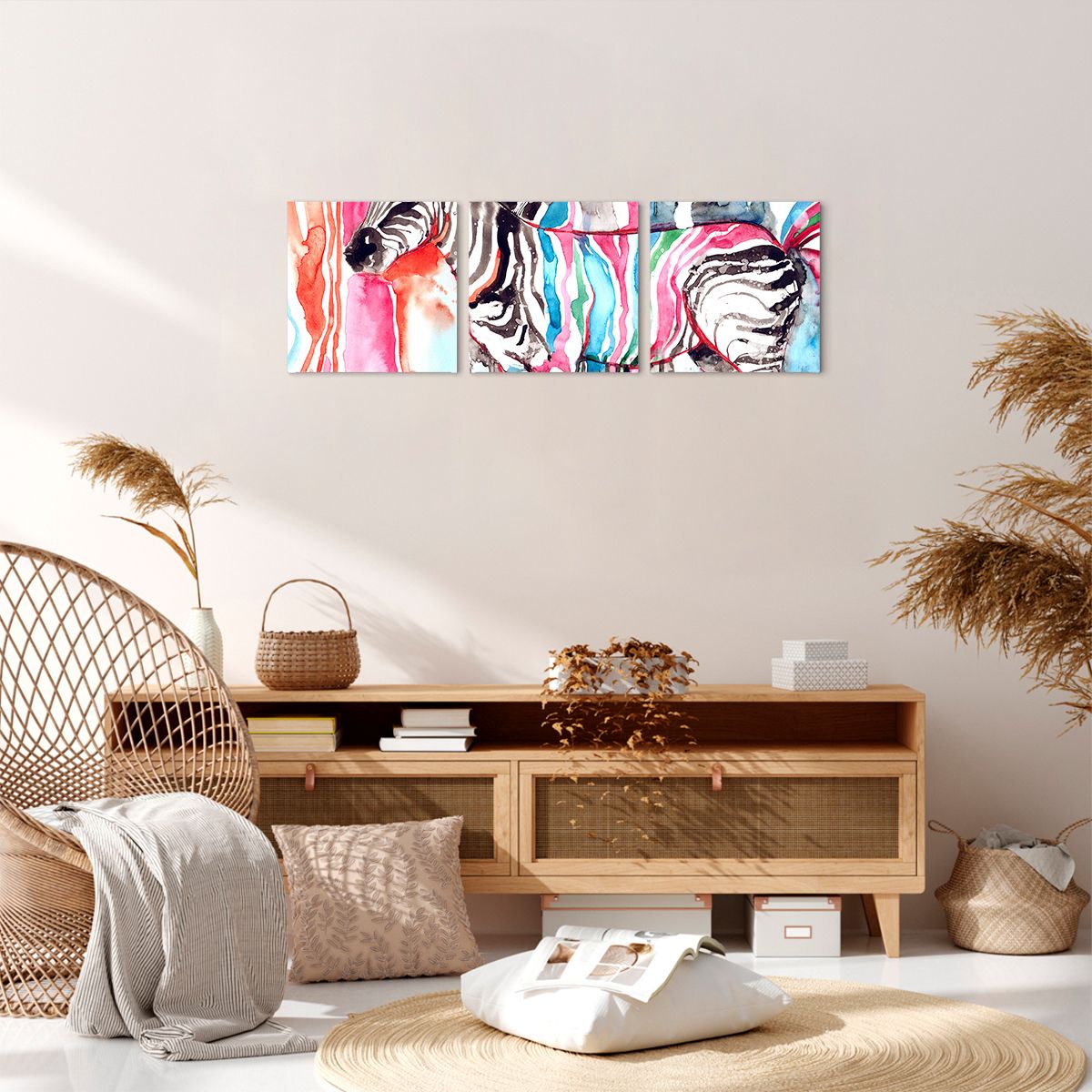 Obraz Na Płótnie - Zebra Rysunek - 90X30 Cm - Ca90X30-3075