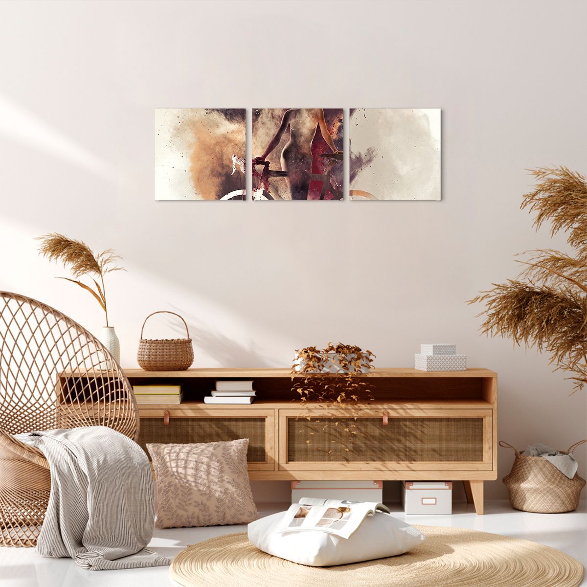 Obraz Na Płótnie - Kobieta Rower - 90X30 Cm - Ca90X30-3136