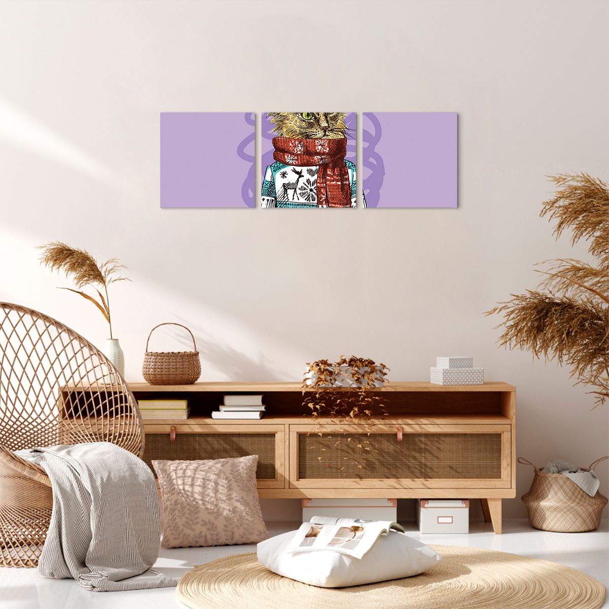Obraz Na Płótnie - Kot Elegant - 90X30 Cm - Ca90X30-3201