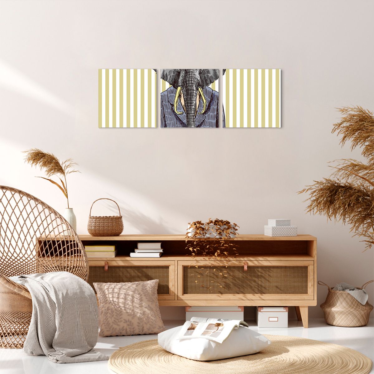 Obraz Na Płótnie - Słoń Elegant  - 90X30 Cm - Ca90X30-3209