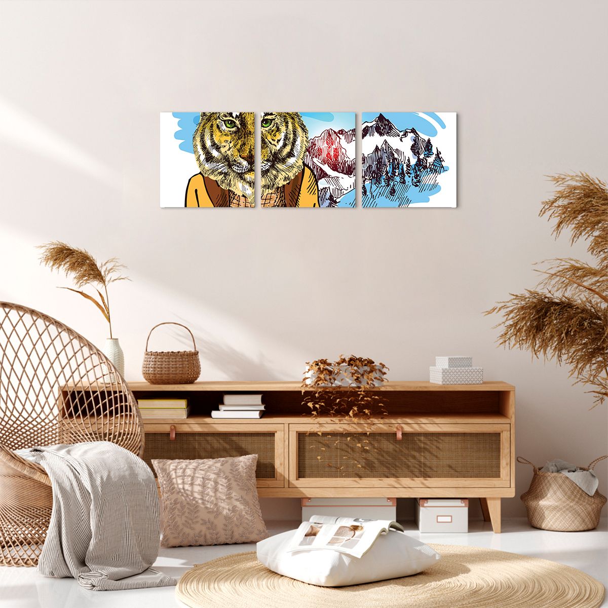 Obraz Na Płótnie - Tygrys Elegant - 90X30 Cm - Ca90X30-3210