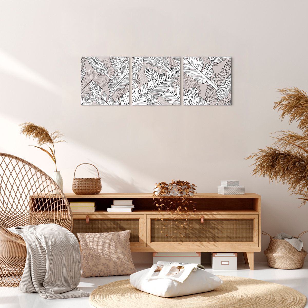Obraz Na Płótnie - Pióra Kompozycja  - 90X30 Cm - Ca90X30-3560