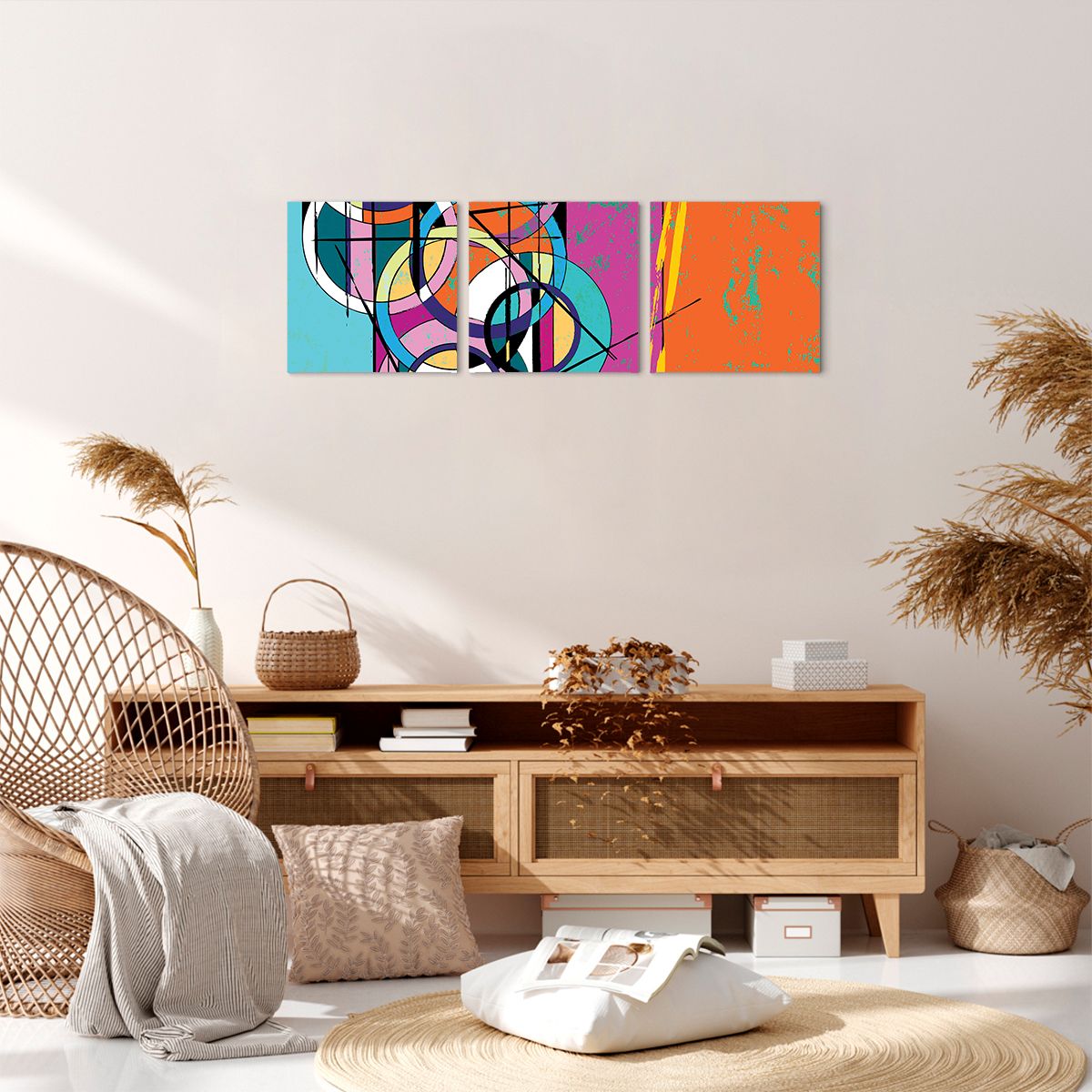 Obraz Na Płótnie - Abstrakcja Kolor - 90X30 Cm - Ca90X30-3601