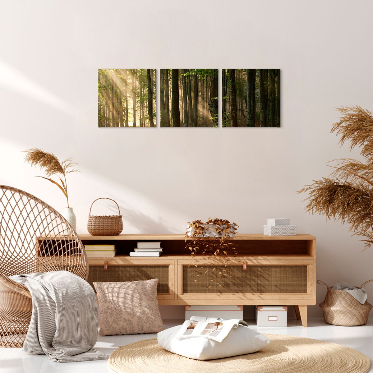 Obraz Na Płótnie - Las Drzewa Chrust  - 90X30 Cm - Ca90X30-3628