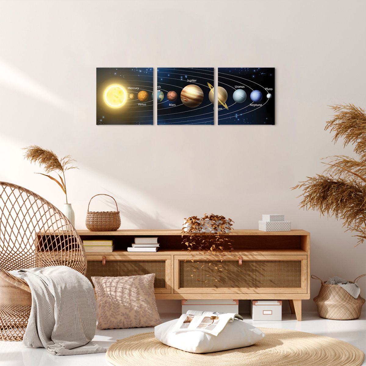 Obraz Na Płótnie - Kosmos Planety - 90X30 Cm - Ca90X30-3650