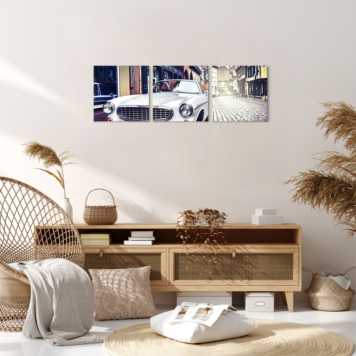 Obraz Na Płótnie - Samochód Uliczka - 90X30 Cm - Ca90X30-3677
