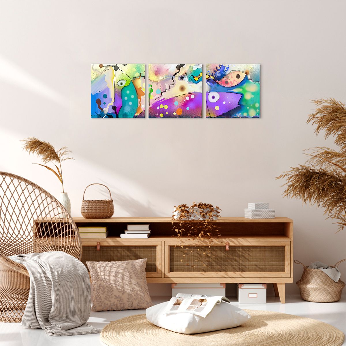 Obraz Na Płótnie - Ryby Pastele  - 90X30 Cm - Ca90X30-4096