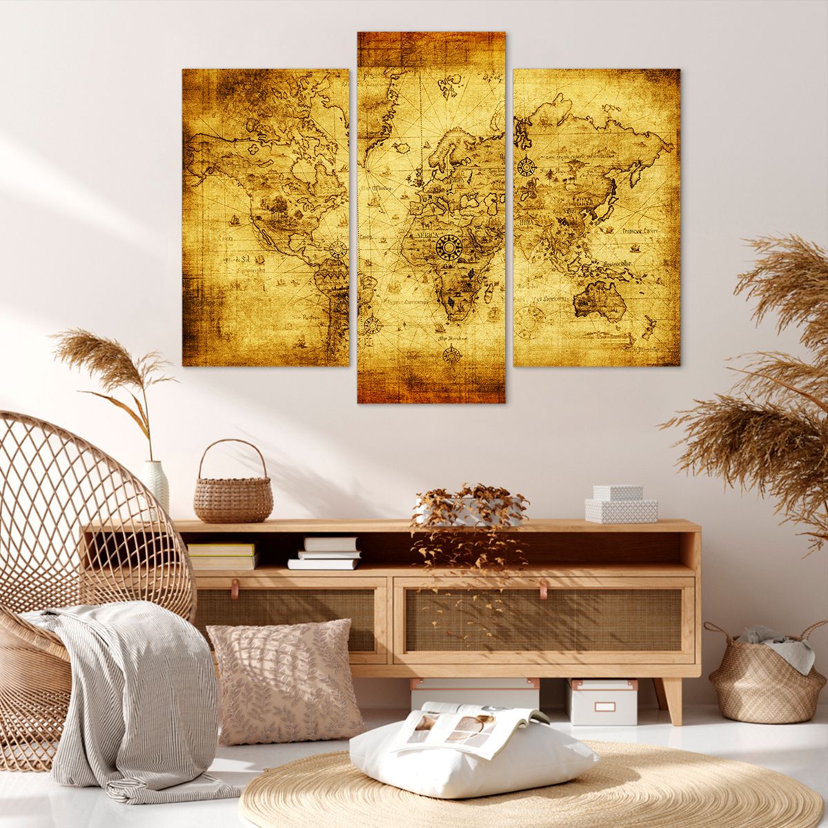 Obraz Na Płótnie - Mapa Świata - 130X100 Cm - Cb130X100-0127