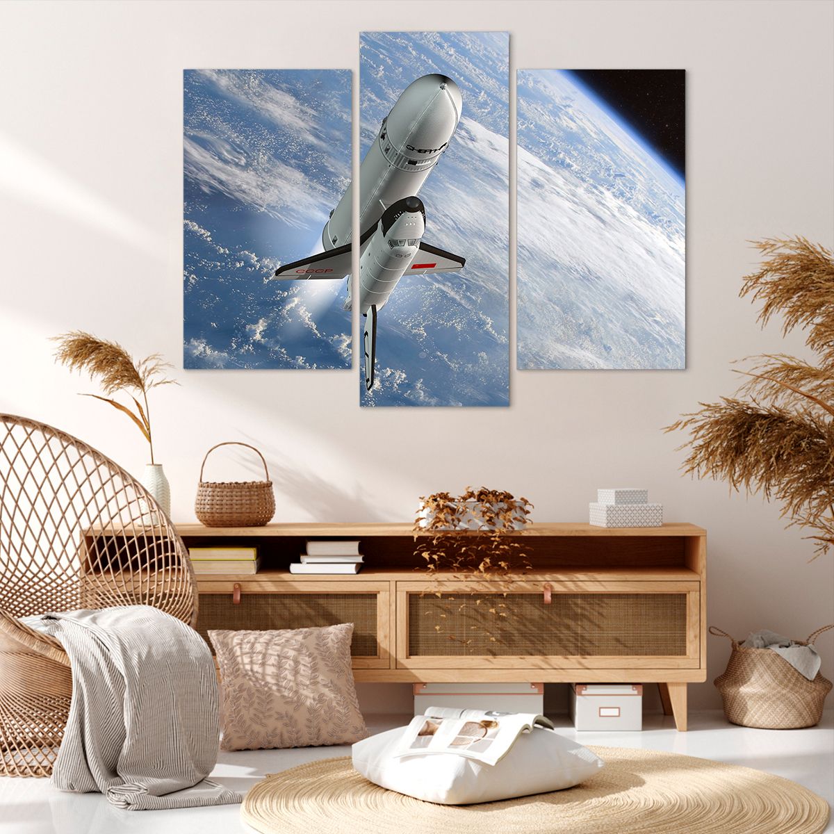 Obraz Na Płótnie - Sputnik Orbita - 130X100 Cm - Cb130X100-0496