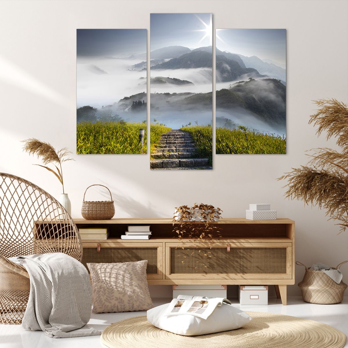 Obraz Na Płótnie - Góry Droga Mgła - 130X100 Cm - Cb130X100-2478