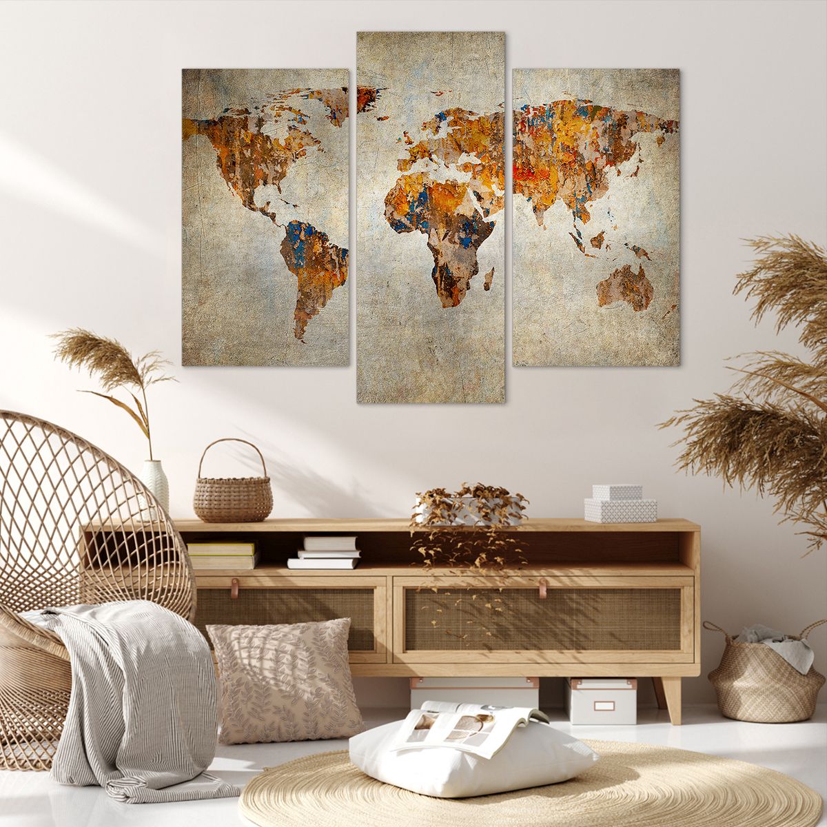 Obraz Na Płótnie - Mapa Kontynent - 130X100 Cm - Cb130X100-2783