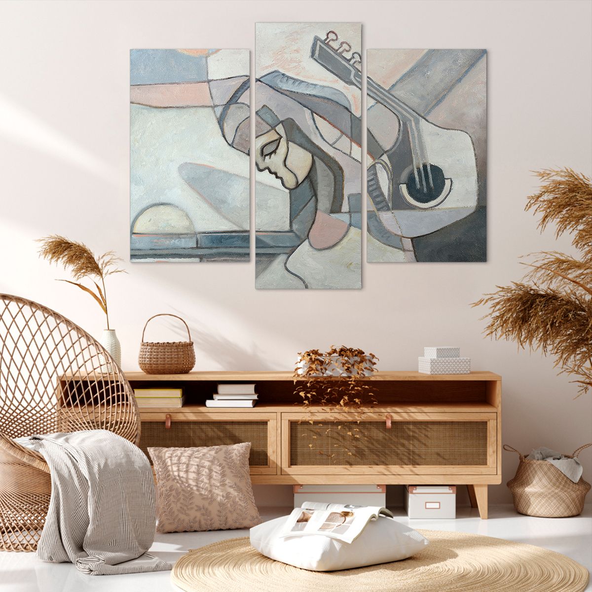 Obraz Na Płótnie - Kobieta Gitara  - 130X100 Cm - Cb130X100-3739