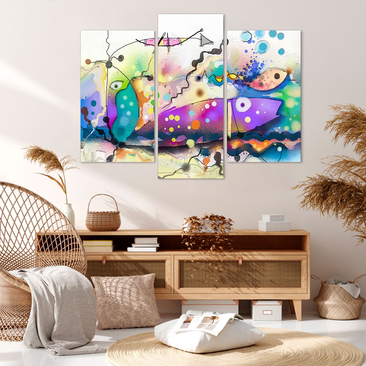 Obraz Na Płótnie - Ryby Pastele  - 130X100 Cm - Cb130X100-4096
