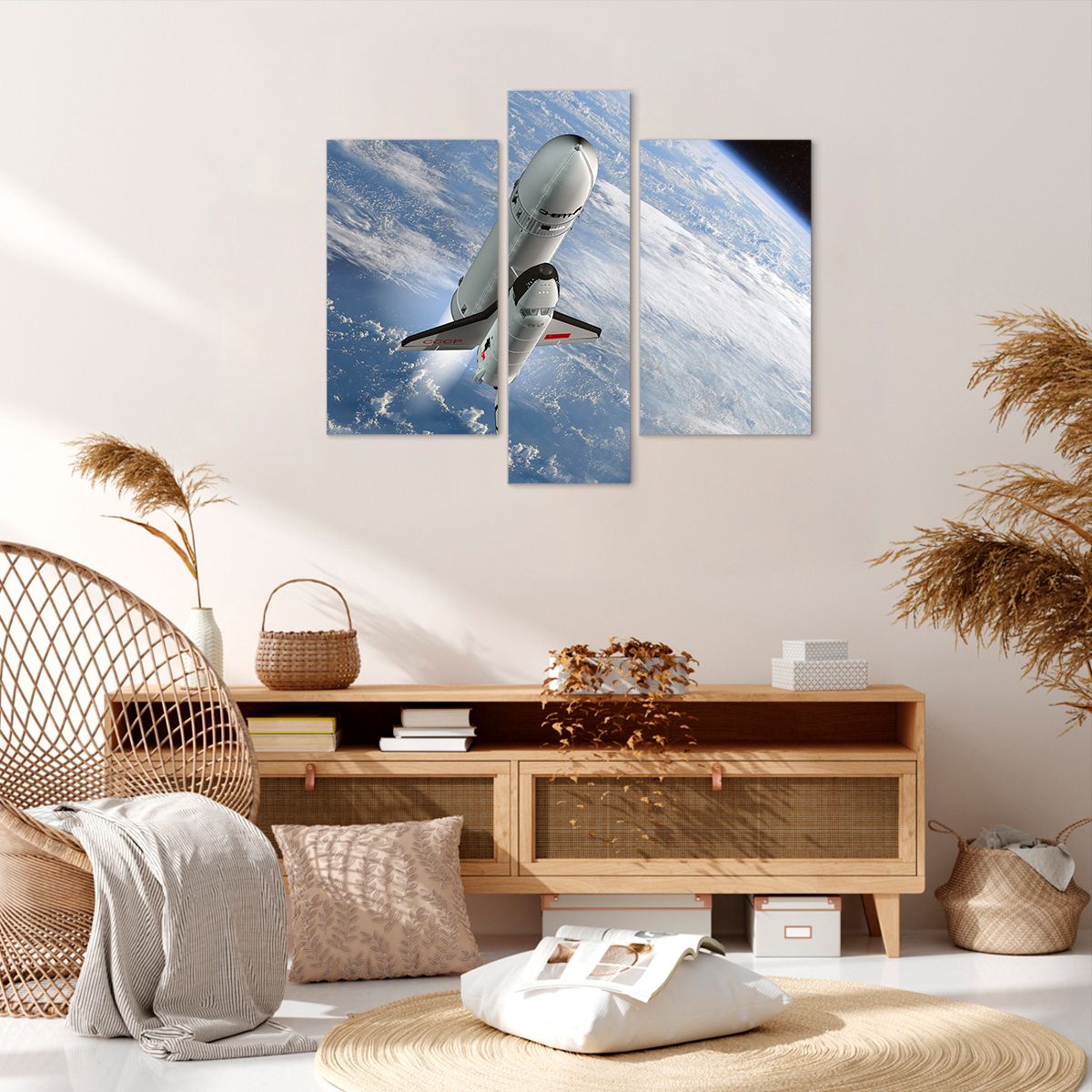 Obraz Na Płótnie - Sputnik Orbita - 95X80 Cm - Cb95X80-0496